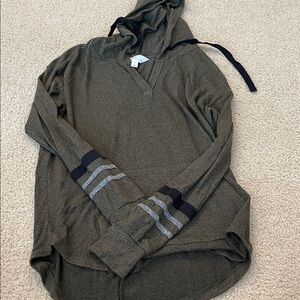 Market & Spruce Men's Dark Green Hooded Sweater
